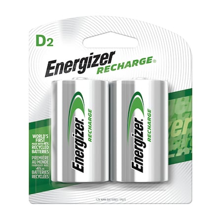 Energizer Energizer Recharge NiMH D 1.2 V 2500 mAh Rechargeable Battery NH50BP-2R2 2 pk NH50BP-2(R2)
